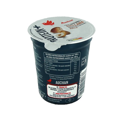 AUCHAN Protein + Postre lácteo con alto contenido en proteina y sabor a avellana 200 g. Producto Alcampo