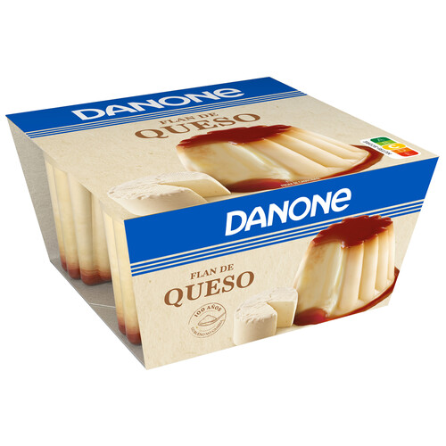 DANONE Flan de queso elaborado sin gluten DANONE 4 x 100 g.