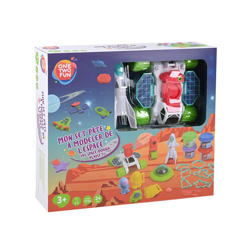 Set de pasta para moldear con nave espacial, ONE TWO FUN.