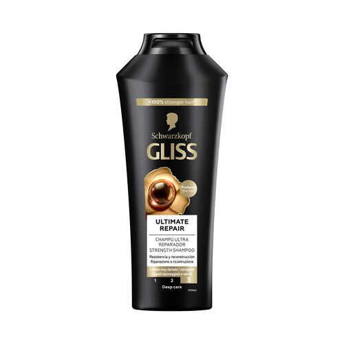 GLISS Champú ultra reparador para cabello muy dañado y/o seco GLISS Ultimate repair de Schwarzkopf 370 ml.