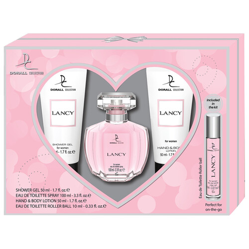 DORALL COLLECTION Lancy Estuche para mujer con colonia, gel y loción para manos y cuerpo.