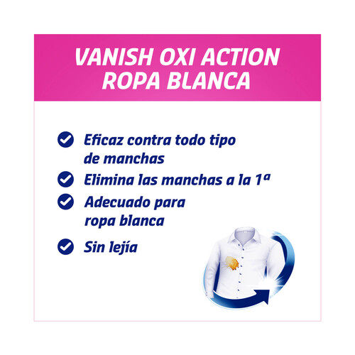 VANISH Quitamanchas para ropa blanca sin lejía, VANISH spray 750 ml
