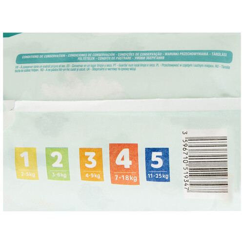 PRODUCTO ALCAMPO Baby sensitive Pañales talla 4 (7-18 kg) 32 uds.