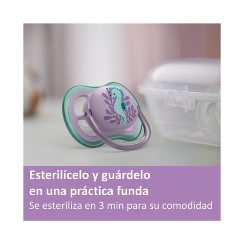 AVENT Ultra air de Philips Chupetes anatómicos de silicona para bebés de 6 a 18 meses 2 uds.