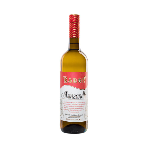 BARÓN  Vino manzanilla fina con D.O. Manzanilla - Sanlúcar de Barrameda botella 75 cl.