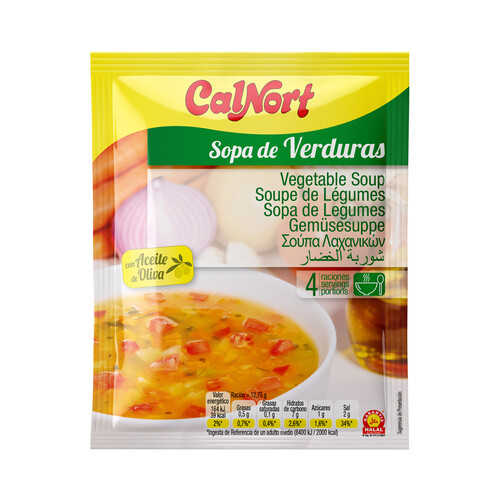 CALNORT Sopa de verdura deshidratada, con aceite de oliva y garantia Halal 51 g.