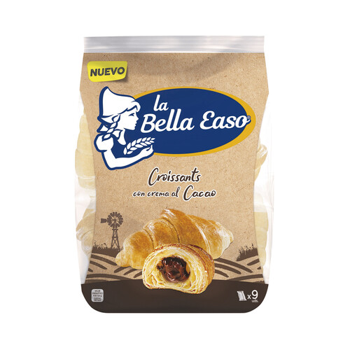 LA BELLA EASO Croissant relleno de crema al cacao 9 uds. 378 g.