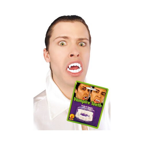 Dientes de vampiro para adulto, modelo Profesional HAUNTED HOUSE 1 unidad.