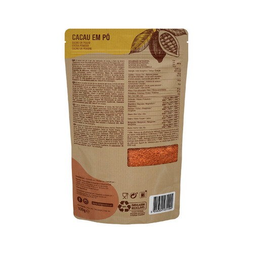 ORIGENS Cacao en polvo crudo ecológico ORIGENS 100 g.