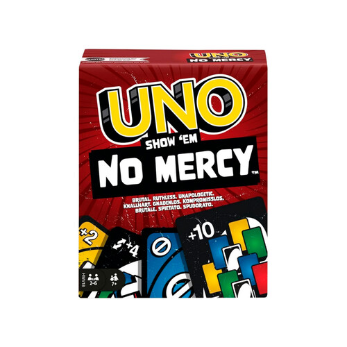 Juego de cartas UNO Show'Em No Mercy, +7 años, MATTEL.