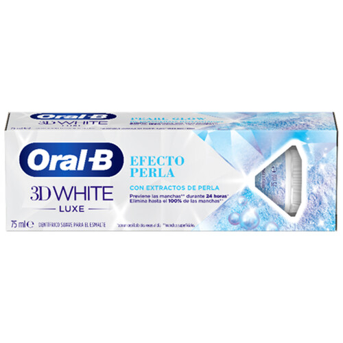 ORAL-B Pasta de dientes blanqueante, suave con el esmalte y con extractos de perla ORAL-B 3D White luxe efecto perla 75 ml.