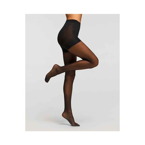 Panty transparente mate con compresión gradual ligera, 30den, POMPEA, color negro, talla M.