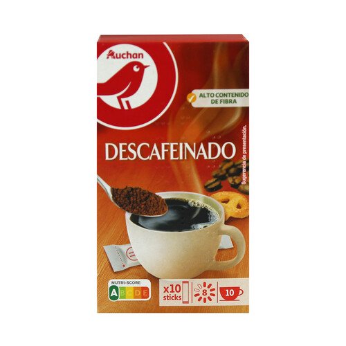 PRODUCTO ALCAMPO Café soluble descafeinado 10 uds. 20 g.