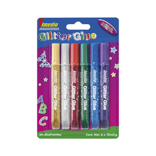 Pegamento Glitter Glue original para manualidades, IMEDIO.