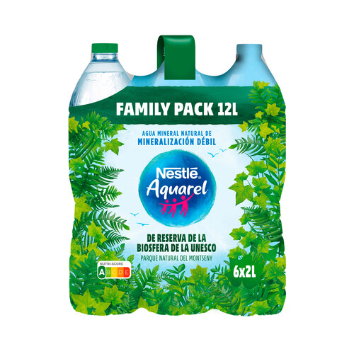 NESTLÉ AQUAREL Agua mineral pack 6 botellas 2 l.