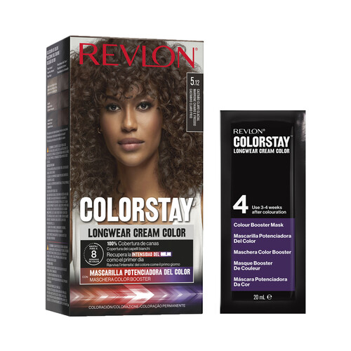 REVLON Coloración permanente tono 5.12 Castaño claro glacial REVLON Colorstay.