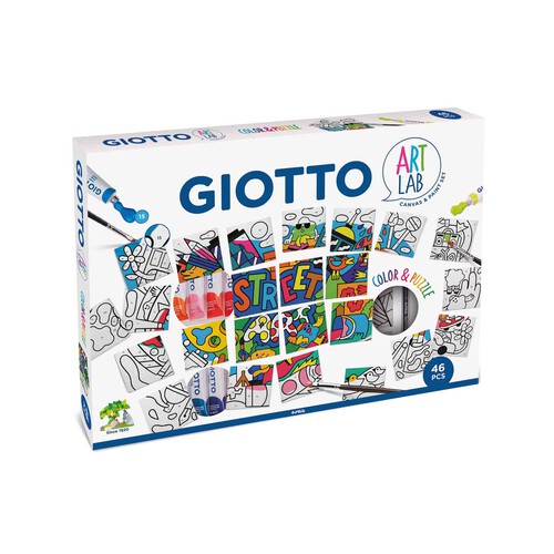 GIOTTO, Set Creativo Color and Puzzle con Lienzos, Témperas y Pincel, 46 unidades