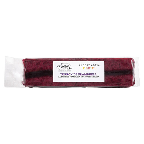 VICENS Turrón  de frambuesa (mazapán de frambuesa con azúcar de flor de violeta) 300 g.