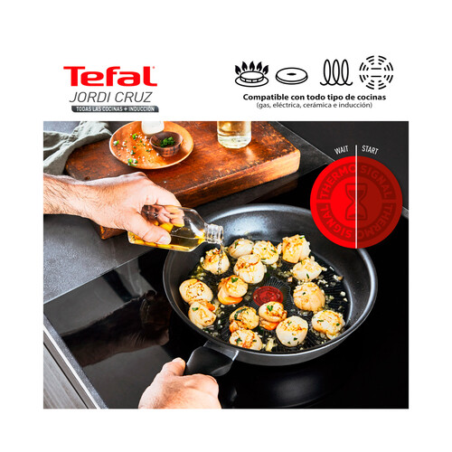 Sartén 24cm de aluminio fundido con antiadherente antirayaduras, Jordi Cruz TEFAL.