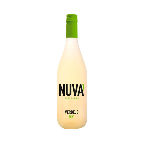 NUVA Vino blanco frizzante verdejo, con bajo contenido en alcohol (5.5%) botella 75 cl.