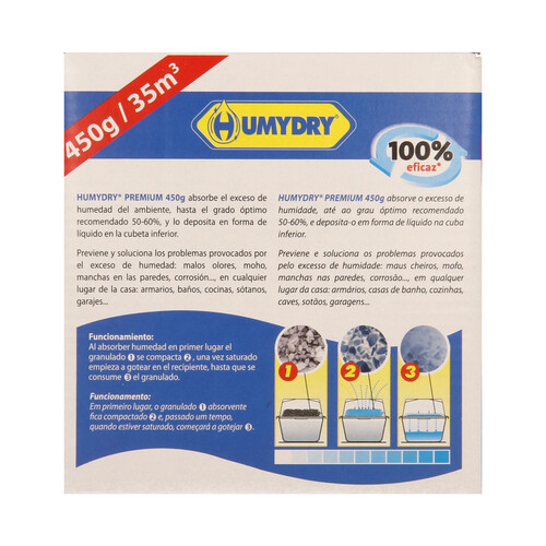 HUMYDRY Ambientador 3 recambios antihumedad especial inodoro HUMYDRY 450 gr,.