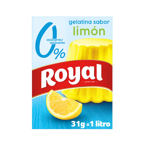 ROYAL Gelatina en polvo sabor limón 0 % ROYAL 31 g.