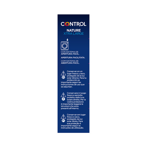 CONTROL Preservativos lubricados de tamaño XL con una perfecta adaptabilidad CONTROL Nature Xtra large 12 uds.