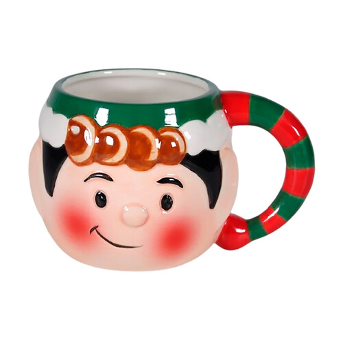 Taza de porcelana con cara de Elfo, 38 cl, ACTUEL.