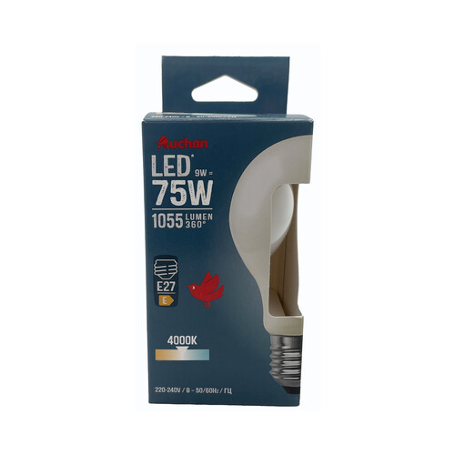 Bombilla led E27,8,5W=75W, luz fría, 1055 lm, PRODUCTO ALCAMPO.