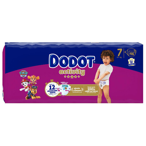 DODOT Activity Pañales talla 7 (+ 15 kg) 46 uds.