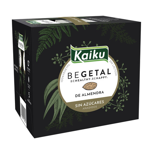 KAIKU Bebida de almendras 100% vegetal, sin azúcares añadidos 6 x 1 l.