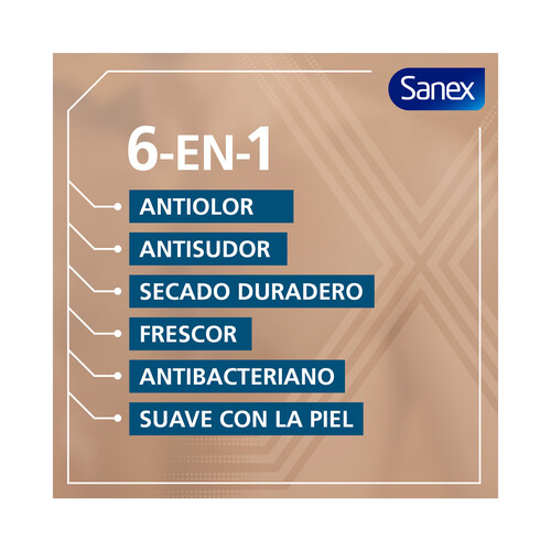 SANEX Men active control Desodorante roll on para hombre con protección anti transpirante de hasta 48 horas 2 x 50 ml.