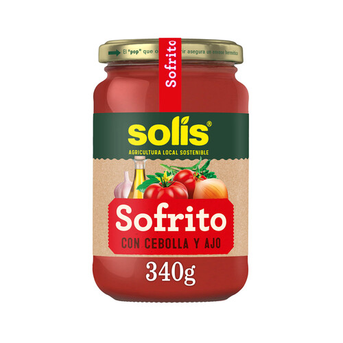 SOLÍS Tomate para sofrito con cebolla y ajo, 340 g.