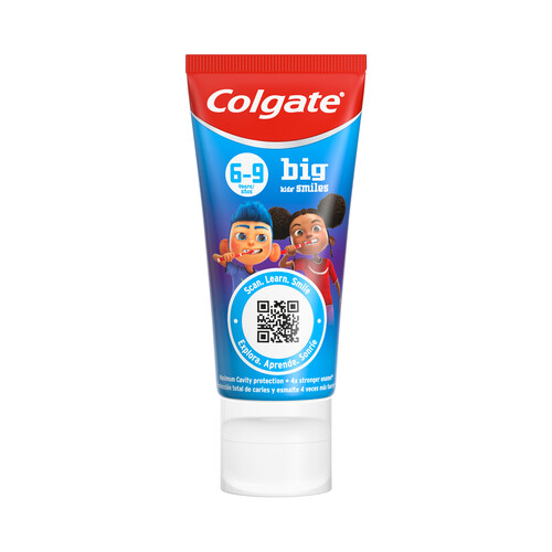 COLGATE Pasta de dientes infantil con protección anti caries, para niños de más de 6 años 50 ml.