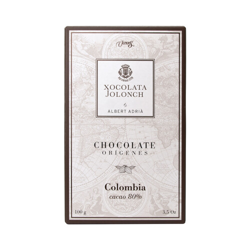 VICENS Chocolate negro 80% Colombia 100 g.