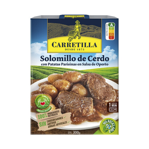 CARRETILLA Solomillo de cerdo con patatas parisinas en salsa de Oporto CARRETILLA 300 g.