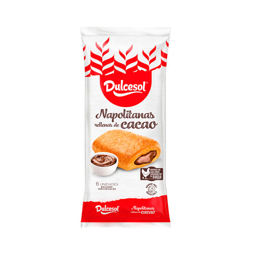 DULCESOL Napolitanas rellenas de chocolate 240 g.