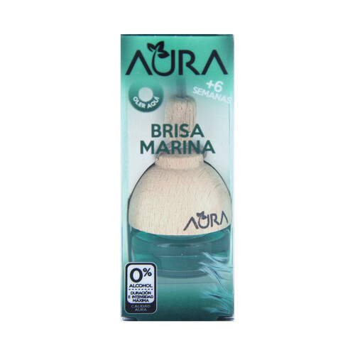 AURA Ambientador de coche con perfumador de madera para colgar con olor a brisa marina AURA.