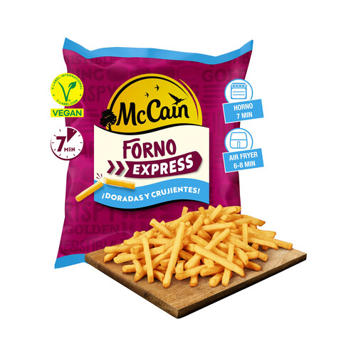 McCAIN Patatas prefritas y ultracongeladas, especiales para hacer sin aceite en el horno McCAIN Forno express 500 g.