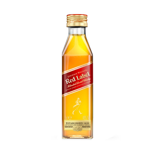 JOHNNIE WALKER Red label Whisky blended mezclado, destilado y emboellado en Escocia botella 5 cl.