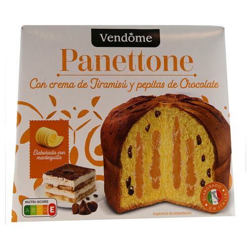 VENDOME Panettone con crema de tiramisú con de pepitas de chocolate 750 g.