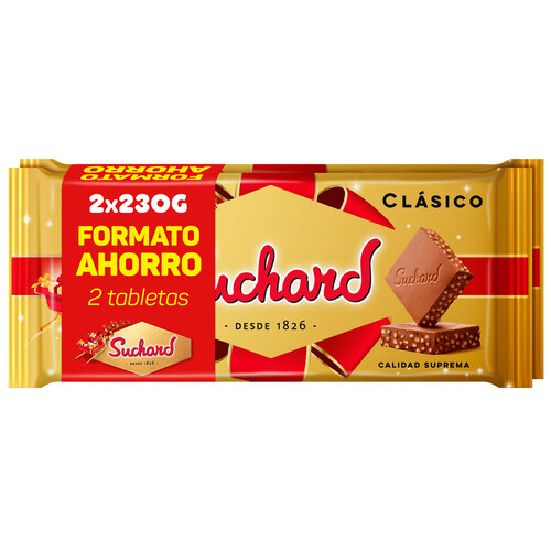 SUCHARD Turrón de chocolate crujiente suchard 230 g lote 2 uds.