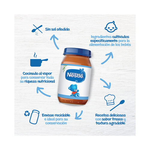 NESTLÉ Tarrito (textura fina) de verduras con pescado, a partir de 6 meses 190 g.