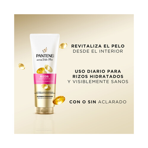 PANTENE Pro-v rizos definidos Acondicionador con provitamina B5, para rizos rebeldes y encrespados 350 ml. 