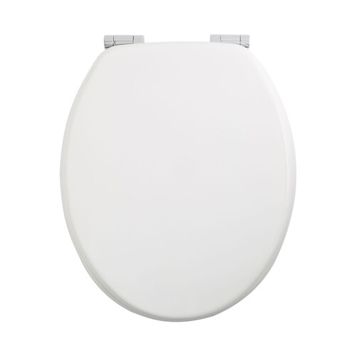 Tapa WC con bisagras de acero inoxidable de caída suave, color blanco, ACTUEL.