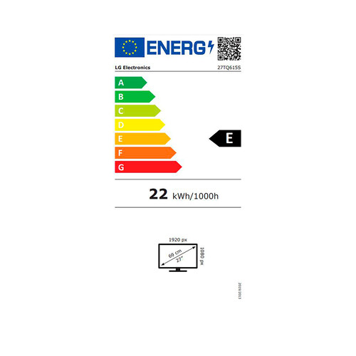 Televisión 68,58 cm (27) LED LG 27615SPZ, Full HD,  2HDMI, 1USB, SMART TV, WIFI, color negro.