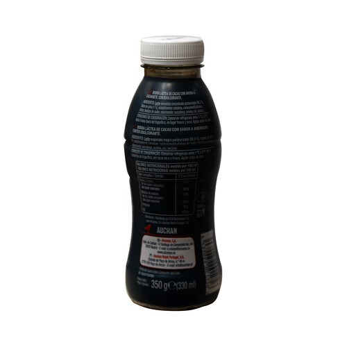 AUCHAN Protein + Bebida lactea de cacao aroma a cacahuete, rica en proteínas 330 ml. Producto Alcampo