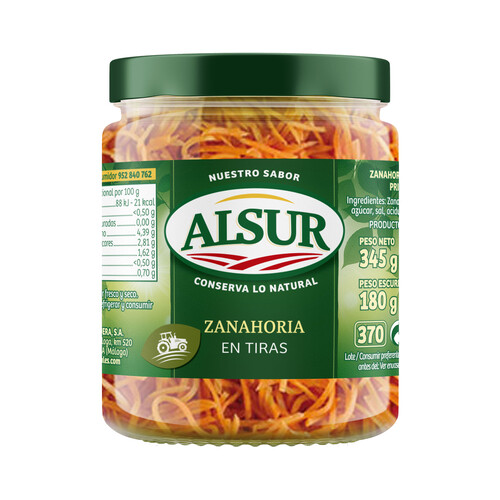 ALSUR Zanahoria rallada 180 g.