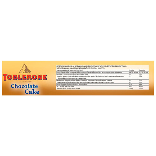 TOBLERONE Tarta de chocolate con trozos de Tablerone sin gluten TABLERONE 400 g.
