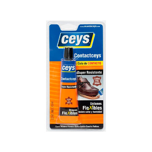 Cola de contacto CEYS Contactceys, cuero, piel, goma. 70ml.